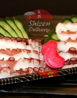 Polvo com molho de limão - Sashimi Especial - Shizen Restaurante Japonês