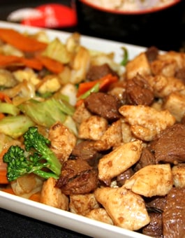 Teppanyaki Misto de Carne e Frango - Pratos quentes - Shizen Restaurante Japonês